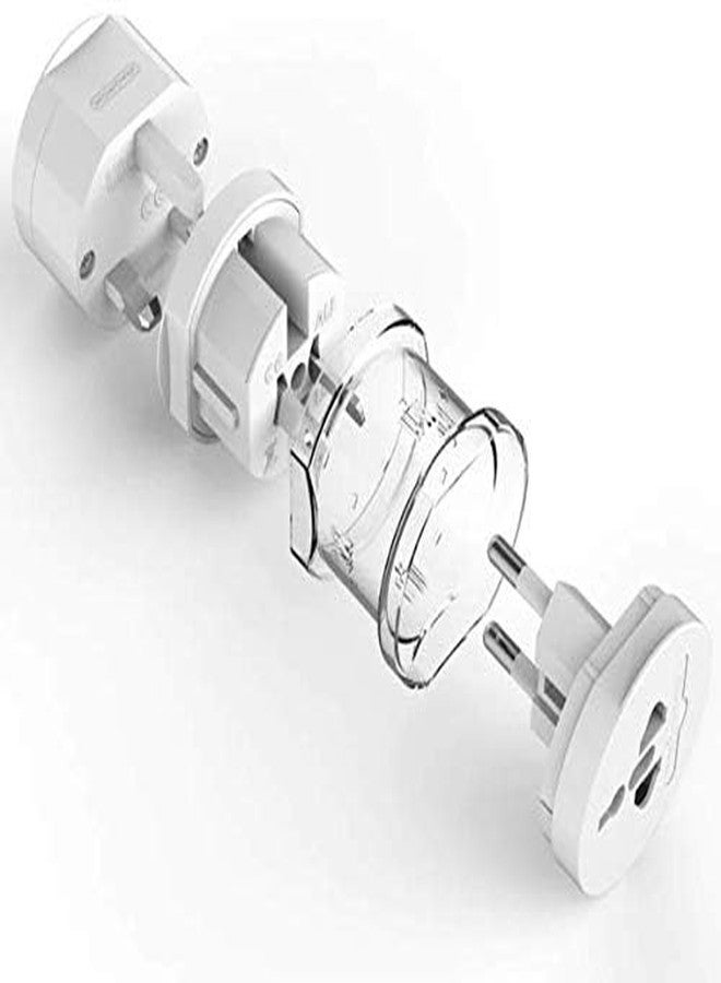 Nirvair Universal International Power Adapter Travel Plug - USA/UK/EU/AU All in one Power Outlet Multi Travel Adapter, AC Plug Adaptor (White) - Image 2